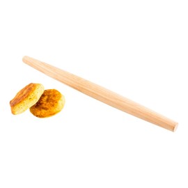 Restaurantware Pastry Tek 18 Inch French Rolling Pin 1 Tapered Rolling Pin For Baking - Solid Professional Grade Natural Beechwood Dough Roller For Fondant Pizza Dough Cookies And More