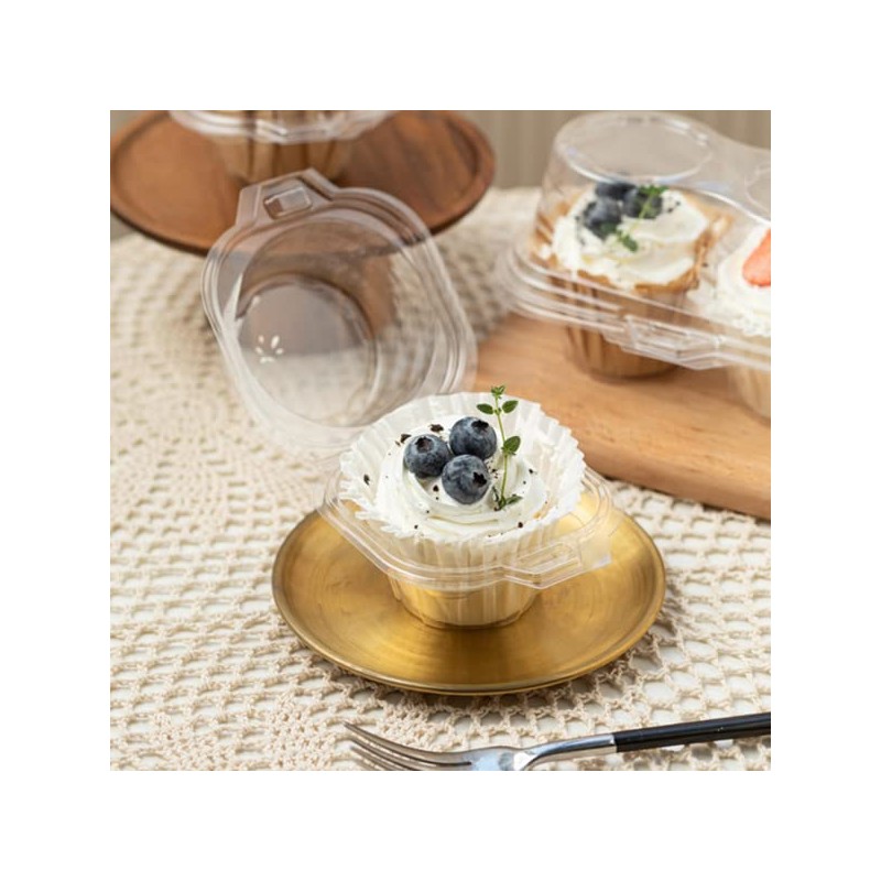 Single Clear Individual Cupcake Box-50 Plastic Single Individual Cupcake Containers