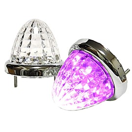 24V LED Marker Lamp Side Marker Plated Ring Truck Supplies Set of 2 (Pink)