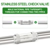 TAISHER 1PCS 304 Stainless Steel 1/4" NPT Male Check Valve,Backflow
