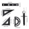 YAANBUNB Geometry Set of 6 Aluminium Alloy Rulers Protractor Compass