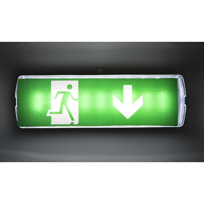 LED emergency light, emergency lighting, exit emergency exit, escape route