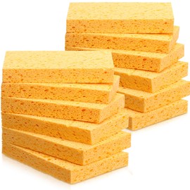 Tioncy 12 Pcs Extra Large Car Washing Sponges 6 x 4 x 1 Inch Cellulose Kitchen Sponges Bulk, Big Yellow Cleaning Pads, Clean Tough Messes Without Scratching for Home Kitchen Boat Bail Car