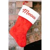 Pearhead Meow Cat Christmas Stocking, Classic Style Pet Holiday Stocking,