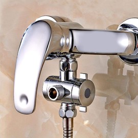 T-Adapter Shower Arm 3 Way Plating Faucet, Shower Diverter Valve, G1/2" Bath for Home Handheld Showerhead Toilet Bidet