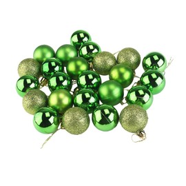 Bestoyard Pack of 12 Christmas Baubles Plastic Baubles Christmas Tree Decoration Baubles 3 cm (Green)