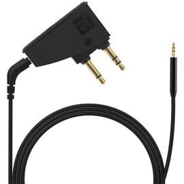 Asobilor Airplane Headphone Adapter Comes with 2.5mm to 3.5mm Male Audio AUX Cable, Golden Plated 3.5mm Jack for Airplane/Home TV/Gym/Boats/Car, Foldable Single/Double Gold Plug