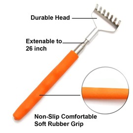 Fuwok Stainless Steel Telescopic Back Scratcher,Novelty Gift, Handheld Portable Ultimate Pocket Self Massager[4pcs