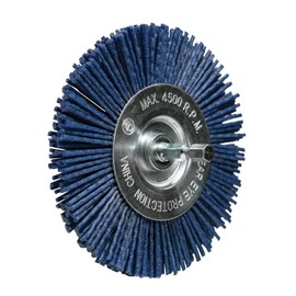 Century Drill & Tool 77443 4" Fine Nylon Radial Brush, 150 Grit, 1/4" Quick Change Shank, 4,500 RPM - Nylon Bristles for Metal, Wood, Plastic, Masonry