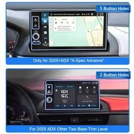SXCY 2PCS for 2025 2026 Acura ADX Screen Protector 9 Inch [A-Spec Advance Only] for 2025 2026 Acura ADX Accessories Navigation Display Touch Screen Protector Anti-Glare[Nano Soft]