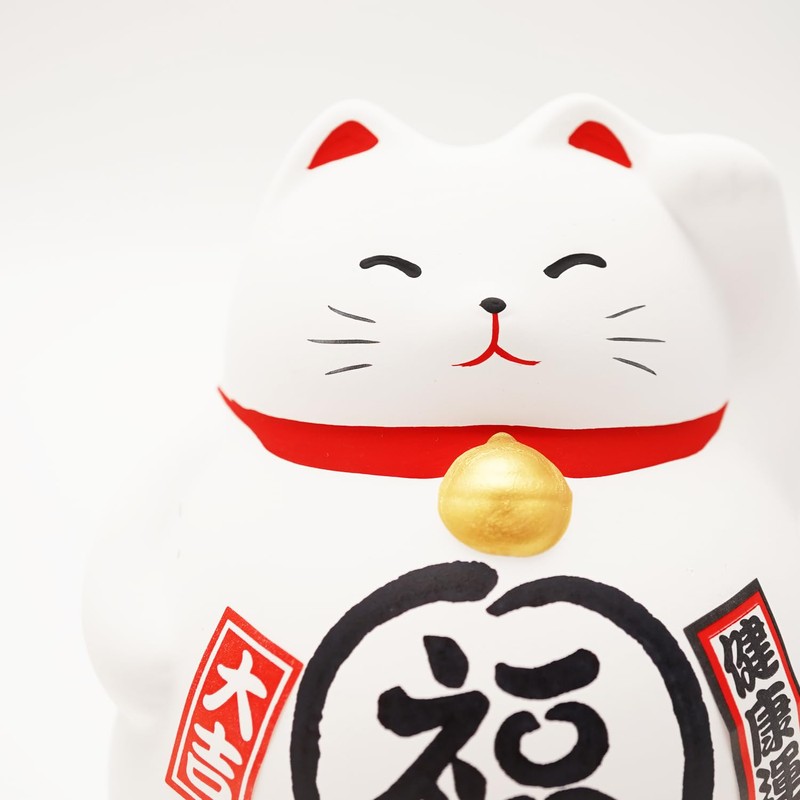 COTONOHA Banko Ware Maneki-Neko Ceramic Piggy Bank - Lucky Cat,