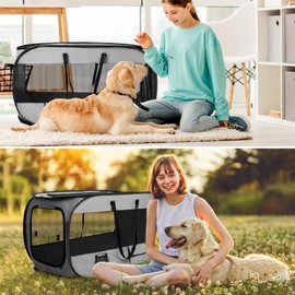Realife Dog Enclosures Home Outdoor Fashions Portable/Collapsible/fixable, Pop Up Travel Pet Tent, 38" L x 22.5" W x 5.5" H，Green