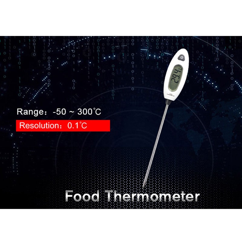 Food Thermometer Digital LCD Display Stainless Steel Probe for Home