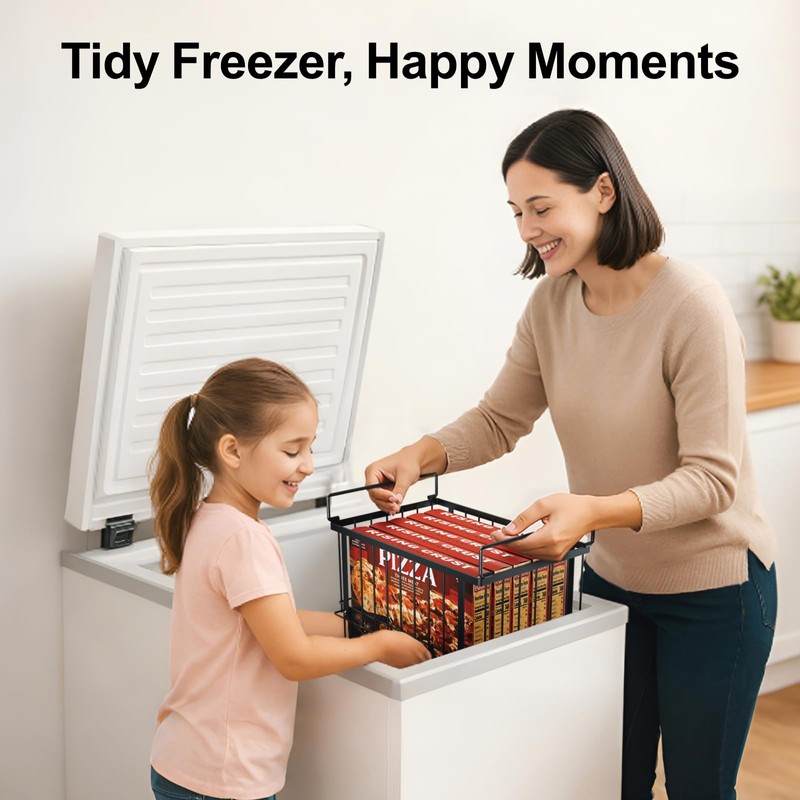 iSPECLE Deep Freezer Organizer Bins - 4 Pack Large Adjustable