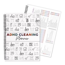2pcs Adhd Cleaning Planner for Adults Women Teens Adhd Cleaning and Organizing Planner Cleaning Schedule and Checklist Notebook List Daily Weekly Monthly for Home Chore Chart Adhd Daily Planner