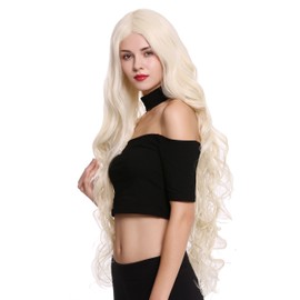 Wig Me Up SA096 M8 Wig Women's Wig Super Long Rapunzel Blonde Light Blonde Wig Light Blonde Wavy to Curly Centre Parting