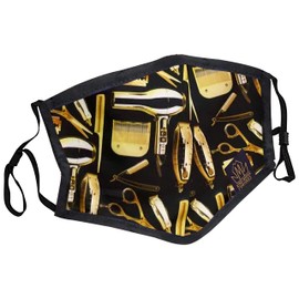 King Midas Barber Face Mask - Face Shield Hair Stylist Face Mask - Reuseable Filter Face Cover for Barber