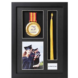 Graduation Frame,Graduation Shadow Box ,Graduation Frame with Tassel Holder,12.6"x 9.2" Solid Wooden HDGlass Photo Graduation Memory Picture Frame School Years Picture Frame ﻿ ﻿