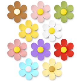 DIFIT 10 PCS 3D Flower Fridge Magnets Refrigerator, Cute Magnets for Refrigerator Magnets for Whiteboard, Colorful Whiteboard Magnets for Fridge, Decorative Magnets for Locker Kitchen Office (Small)
