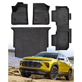 for Chevy Blazer Floor Mats & Cargo Liner Accessories 2019-2024, All-Weather Waterproof TPE All Season Guard Odorless Anti-Slip Floor Liners for Chevy Blazer Accessories 2019 2020 2021 2022 2023 2024