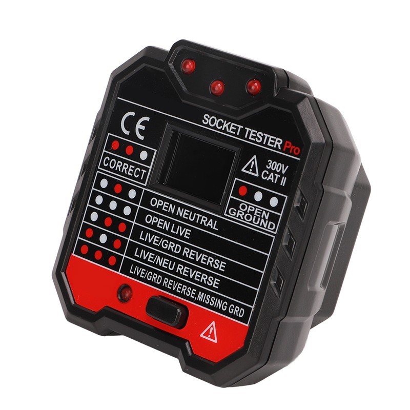 Socket Tester Outlet Electrical Receptacle Detector Phase Supply Polarity Voltage