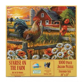 SUNSOUT INC - Sunsrise on The Farm - 1000 Piece Jigsaw Puzzle for Adults by Artist: Ed Wargo - Finished Size 20" x 27" - MPN# 52350