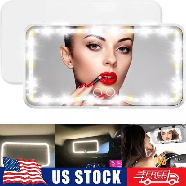 Unbranded 50 LED Car Sun Visor Vanity Mirror Rechargeable Makeup
