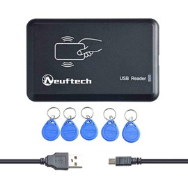 Neuftech USB 13.56 MHz Contactless Card Reader 14443A Protocol IC Card Reader with 5pcs Key Chain
