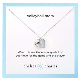 Chelsea Charles CC Sport Volleyball Mom Double Charm Necklace - Silver