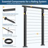 Gyykzz 42" Swageless Black Cable Railing Post, T304 Stainless Steel