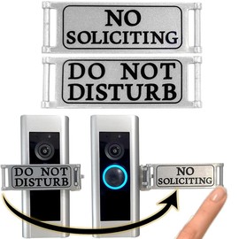 Nap Guardian Doorbell Cover that Rotates from DO NOT DISTURB to NO SOLICITING - Horizontal & Vertical Mode, Universal Fitting, Easy to Install, No Tools/Mods Needed - Sign Blocks Any Video or Standard Button Ring