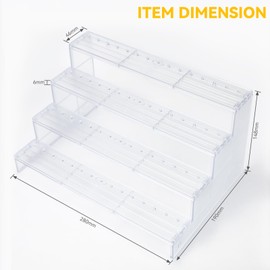 6 inch Figure Risers Stand for Display, Figure Toy Collectibles Support Holder Shelf with Flexible Pegs, Compatible with Mavel Legends/ GiJeo Classified Series etc. most 1/12 Scale, 4 Tiers, Clear