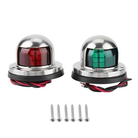 1 Pair Red & Green LED Navigation Light Signal Lamp Sidelight for Marine Boat Yacht Accessory