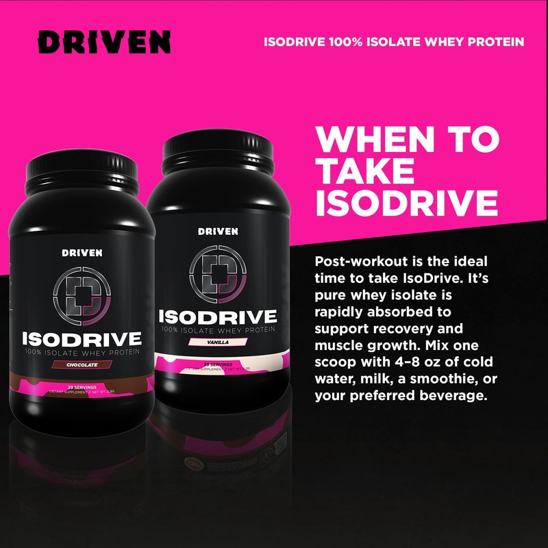 Driven Nutrition IsoDrive Whey Isolate Protein Powder 2lb (Chocolate) –