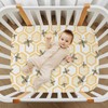 KICPOAY Fitted Crib Sheets Bees Honeybee Geometry Stretchy Portable Playard