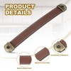 PATIKIL 7" Leather Drawer Pulls with Iron Sheet, 2 Pcs