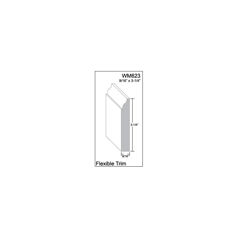 Flexible Moulding - Flexible Base Moulding - WM623-9/16" X 3-1/4"
