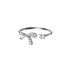 Dainty Bow Knot Statement Rings Sterling Silver 925 for Women