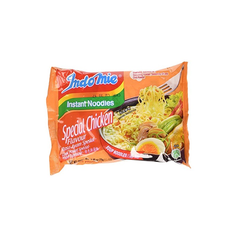 Indomie Instant Noodles, Special Chicken Flavor, 2.64-Ounce (Pack of 30)