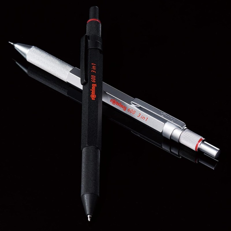 rOtring 600 3-in-1 Multicolour Pen and Mechanical Pencil | Black