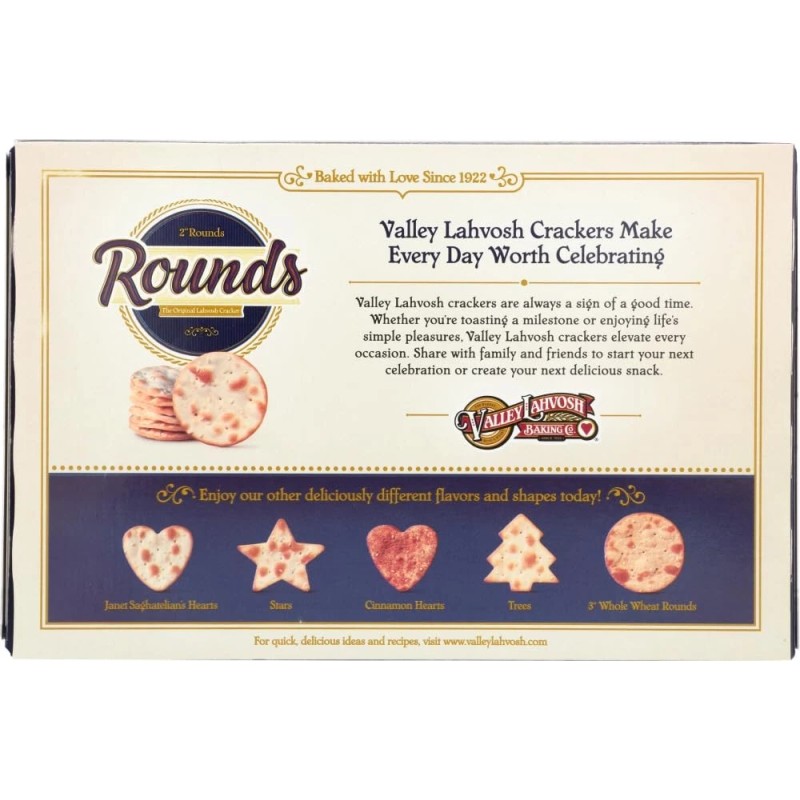 Valley Lahvosh Cracker Round 2 Inch Original 4.5 oz (Pack