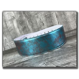 Anthology Gear "The Reticent Full Grain Leather Guitar Strap For Electric, Acoustic, and Bass Guitars (Cotton Candy (Blue/Pink), 3" Wide)