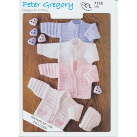 Gosling & Snow Goose 4 Ply Knitting Pattern - Children's Woollen Cardigans & Bonnet (PG 7138)