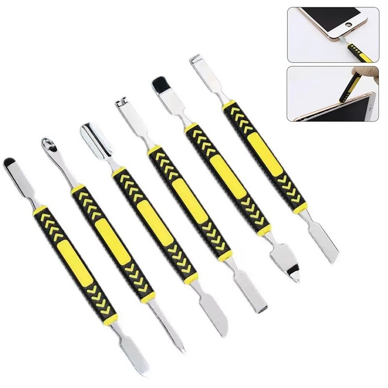 6-Piece Double-Ended Metal Pry Tool Set for Electronics Disassembly and