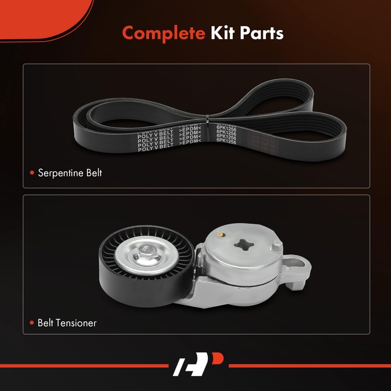 A-Premium Engine Serpentine Belt Drive Kit with Tensioner Compatible with