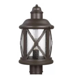 Sea Gull Lighting New! Sea Gull 8221401BLE-71 Lakeview 1 Light Outdoor Post Mount Antique Bronze