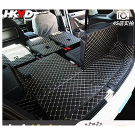Full Coverage Rear Cargo Mat+2nd Row Back Seat Protector+3rd Row Backrest Mat+High Side Panels Compatible with Lexus GX400/GX460 2+3+2 Seater 2010-2023(Not Fit 2024/2025)(Black with Black Stitching)