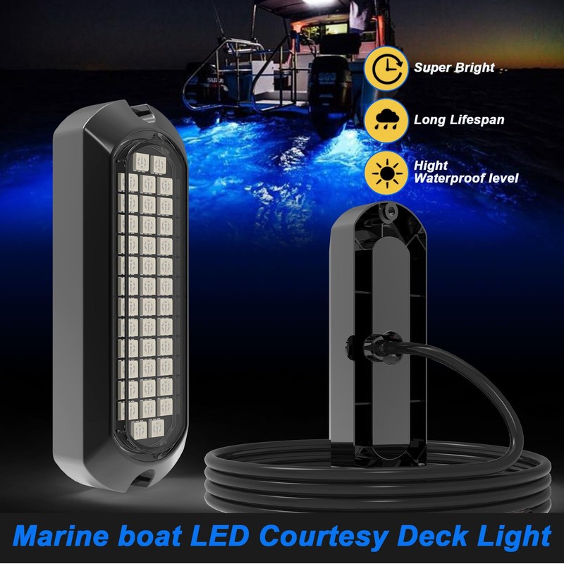 Larlansz Blue 40LED Waterproof Zinc Alloy Deck Transom Stern Led