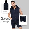 NOROZE Men's Sleeveless Hoodie & Short Tracksuit Set Casual Zipper