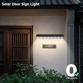 2 Pack Solar Sign Light Dusk to Dawn, 8 LED Outdoor Signboard Lights